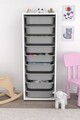 Dulap multifunctional, Estella, Zola 9N, Alb/Gri
