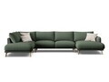Coltar panoramic stanga 6 locuri, Naomi, Micadoni Home, 365x235x75 cm, tesatura structurata, verde muschi