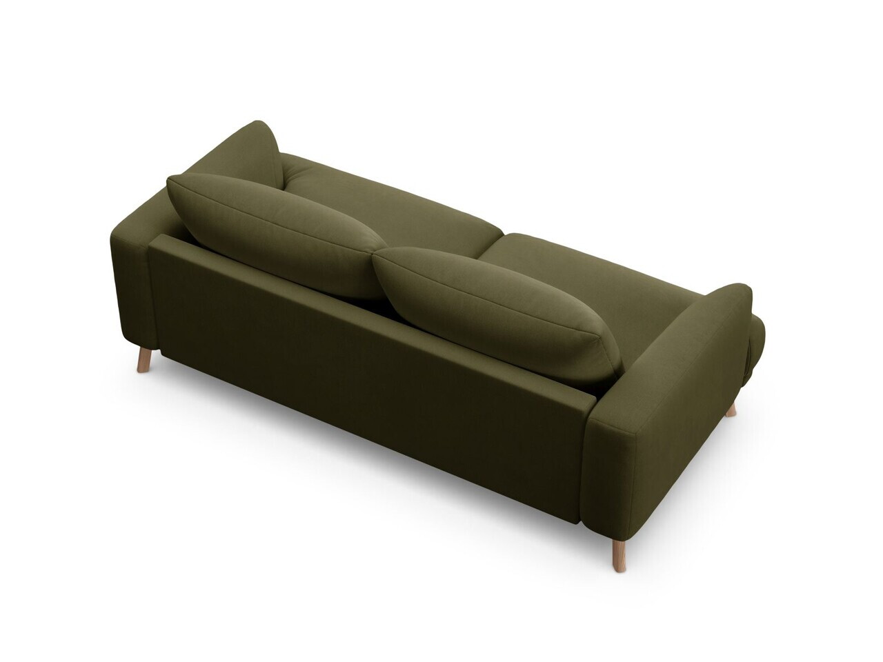 Canapea 2 locuri, Naomi, Micadoni Home, 170x95x75 cm, catifea, verde — imaginea 3
