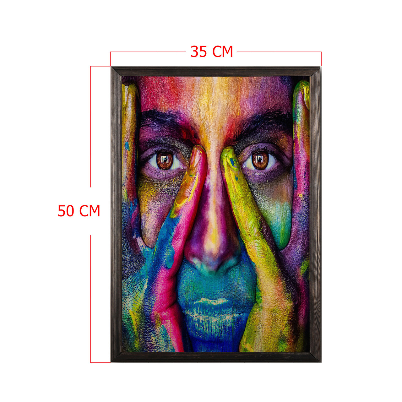 Tablou decorativ, Face Color, Lemn, Lemn, Multicolor