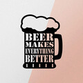 Decoratiune de perete, Beer Metal Decor, metal, 35 x 45 cm, negru
