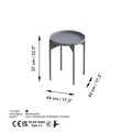 Masuta de cafea, Cerritos, Shb-002-D, 44x57x44 cm, Metal, Gri