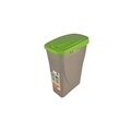 Cos de gunoi ECO BIN cu capac push, colectare selectiva, plastic, 25 L, verde