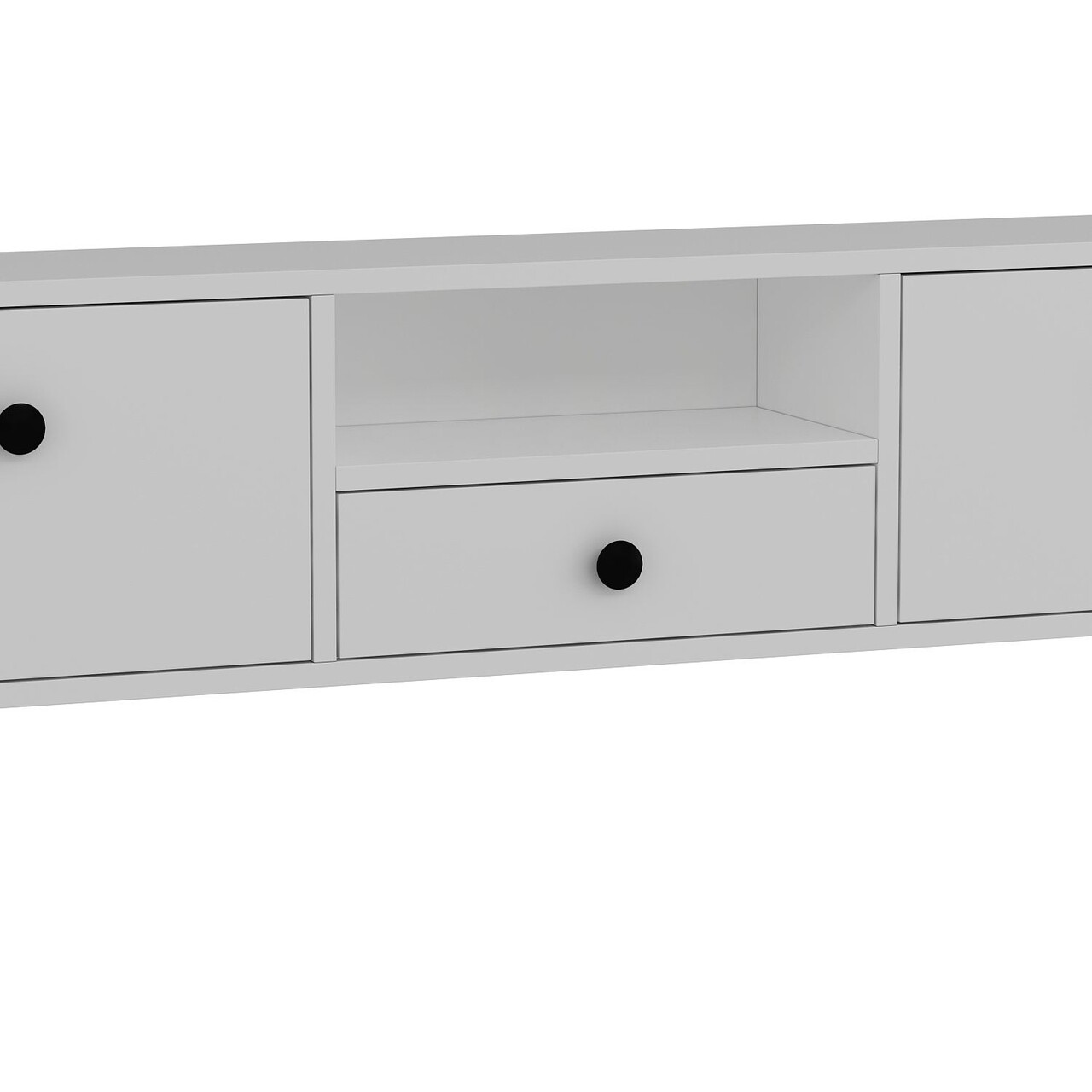 Comoda TV, Hanah Home, 1301-DROP-1, 140x30x30 cm, PAL , Alb/Negru - view 6
