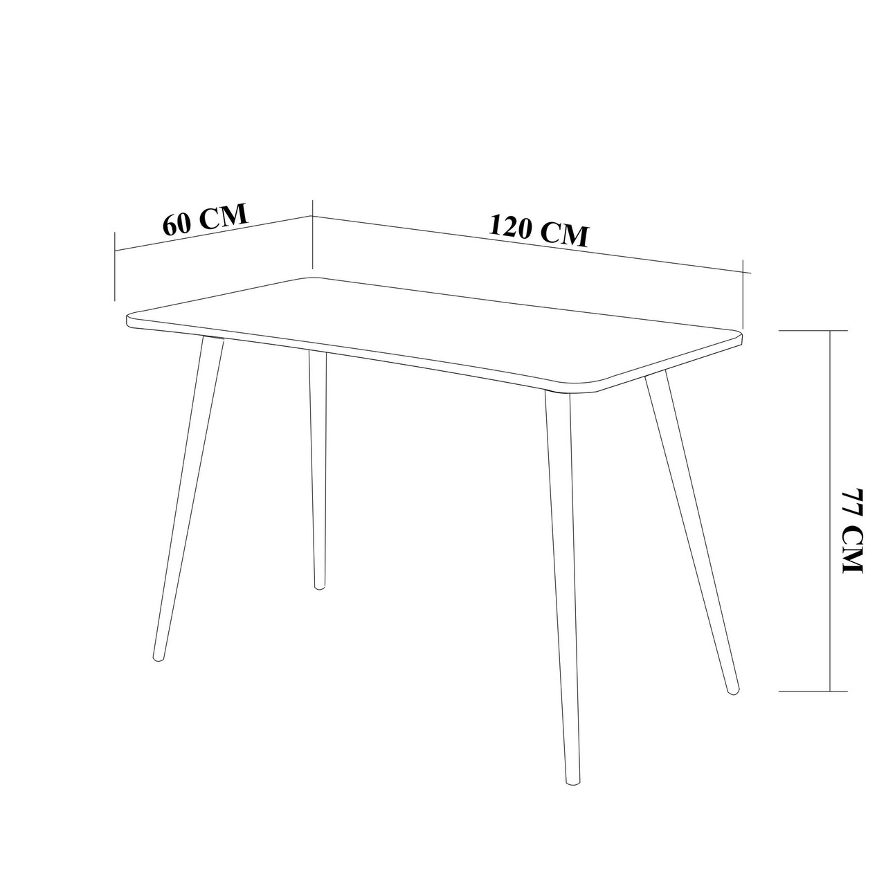 Birou Fabio, Vella, 120x60x77 Cm, PAL, Alb