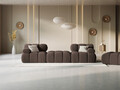 Canapea modulara 3 locuri, Bellis-51, Micadoni Home, 188x188x70 cm, catifea, maro inchis