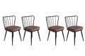 Set scaune 4 piese, Nmobb, Yıldız-947 V4, Metal, Maro deschis / Negru