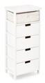 Comoda cu 5 sertare Leonie, Bizzotto, 40x29x90 cm, lemn de paulownia/MDF, alb