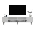 Comoda TV, Olivia, Dekolp3, Alb / Argintiu