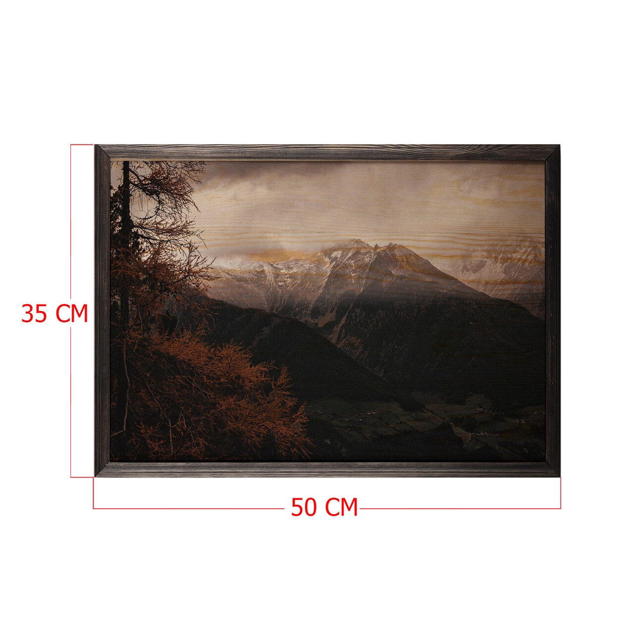 Tablou decorativ, Mountain, Lemn, Lemn, Multicolor