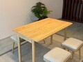 Set masa extensibila si 6 scaune, Vella, Vina Mini 06 1005, PAL, Stejar / Crem