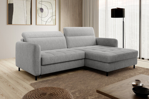 Coltar extensibil dreapta 3 locuri ELTAP, RT-03RAQ, Gomsi, 228x165x100 cm, lemn/poliester, gri deschis