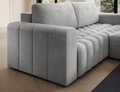 Coltar extensibil dreapta 4 locuri ELTAP, Bon-38, Bonett, 250x175x92 cm, lemn/poliester, gri deschis