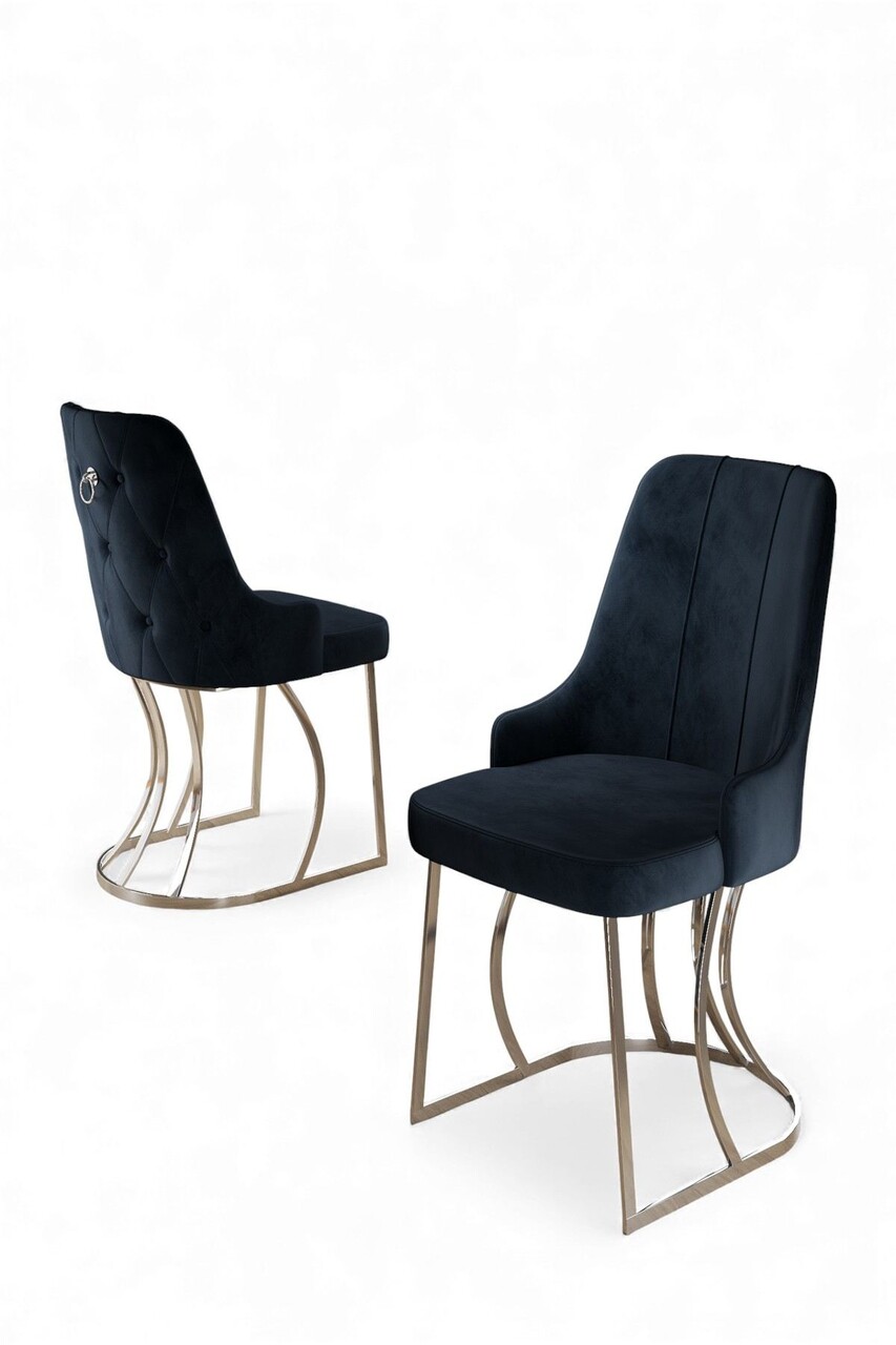 Set scaune 4 piese, Hanah Home, Puva, Antracit / Crom - view 2