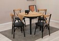 Set masă și scaune extensibile, Vella, Oliver, PAL, Stejar / Negru