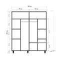 Dulap pentru haine, Vella, Loni 4 -973, 180x192x52 cm, PAL, Sonomo
