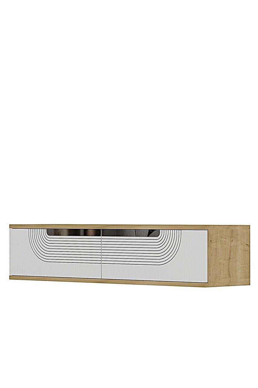 Dulap, Hanah Home, Meyra 120, 120x25.5x29.6 cm, Stejar Safir / Alb / Argintiu — imaginea 4