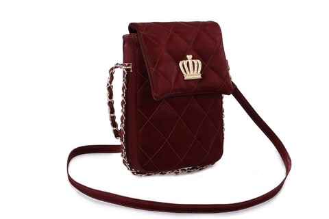 Geanta juicy couture 352, 16x4x23 cm, piele ecologica, rosu claret