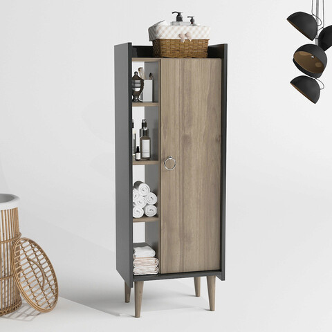 Dulap multifunctional, Lagomood, Lagomood Ruby, 50x140x30 cm, Nuc / Antracit Lagomood