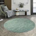 Covor Shaggy Boega, Decorino, 160x160 cm, polipropilena, turcoaz