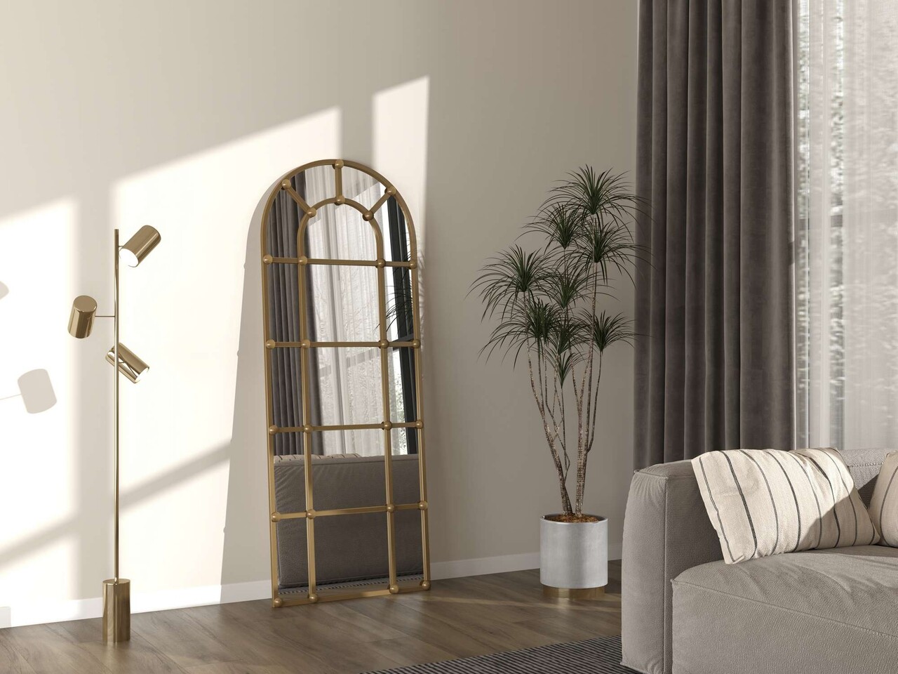 Oglinda Cheval Hanah Home Ovalis Dar 70x180 cm Metal Auriu