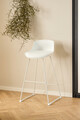Scaun de bar Tina, Actona, 43x49x94 cm, piele ecologica/otel, alb