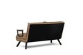 Canapea extensibilă cu 2 locuri, Futon, 859FTN2870, Metal , Maro deschis