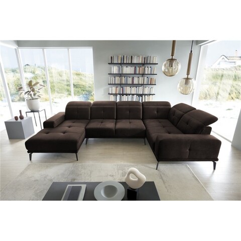 Coltar dreapta 6 locuri ELTAP, RT-22NU, Neviro, 350x201x77 cm, lemn/poliester, maro inchis