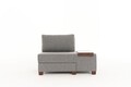 Fotoliu extensibil, Balcab Home, 825BLC4713, Lemn, Gri
