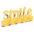 Cuier Smile, Creaciones Meng, 4 agatatori, 50x23 cm, lemn de paulownia/MDF, galben