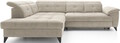 Coltar extensibil stanga 5 locuri ELTAP, LT-18AU, Inferne, 297x210x107 cm, lemn/poliester, bej deschis