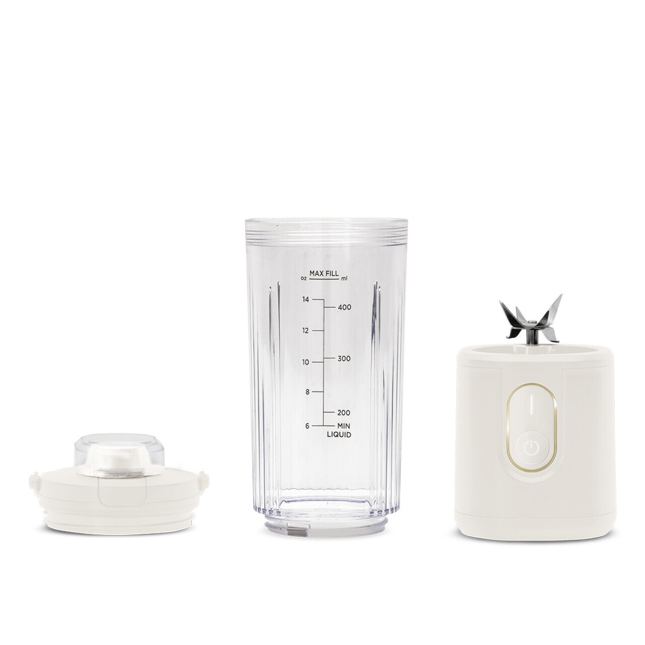 Blender portabil Berlinger Haus, Sahara, 400 ml, 110W, 9x27.2 cm, inox/plastic, crem/transparent - view 4