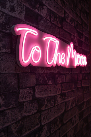 Decoratiune luminoasa led, to the moon, benzi flexibile de neon, dc 12 v, roz