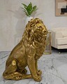 Statueta decorativa, Lion, Mauro Ferretti, 67 x 36.5 x 80 cm, polirasina, auriu