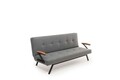 Canapea extensibila cu 3 locuri, Futon, 859FTN2907, Metal , Gri deschis
