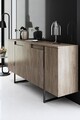 Consola, Bexley, Luxe, 160x35x80 cm, PAL, Nuc / Negru