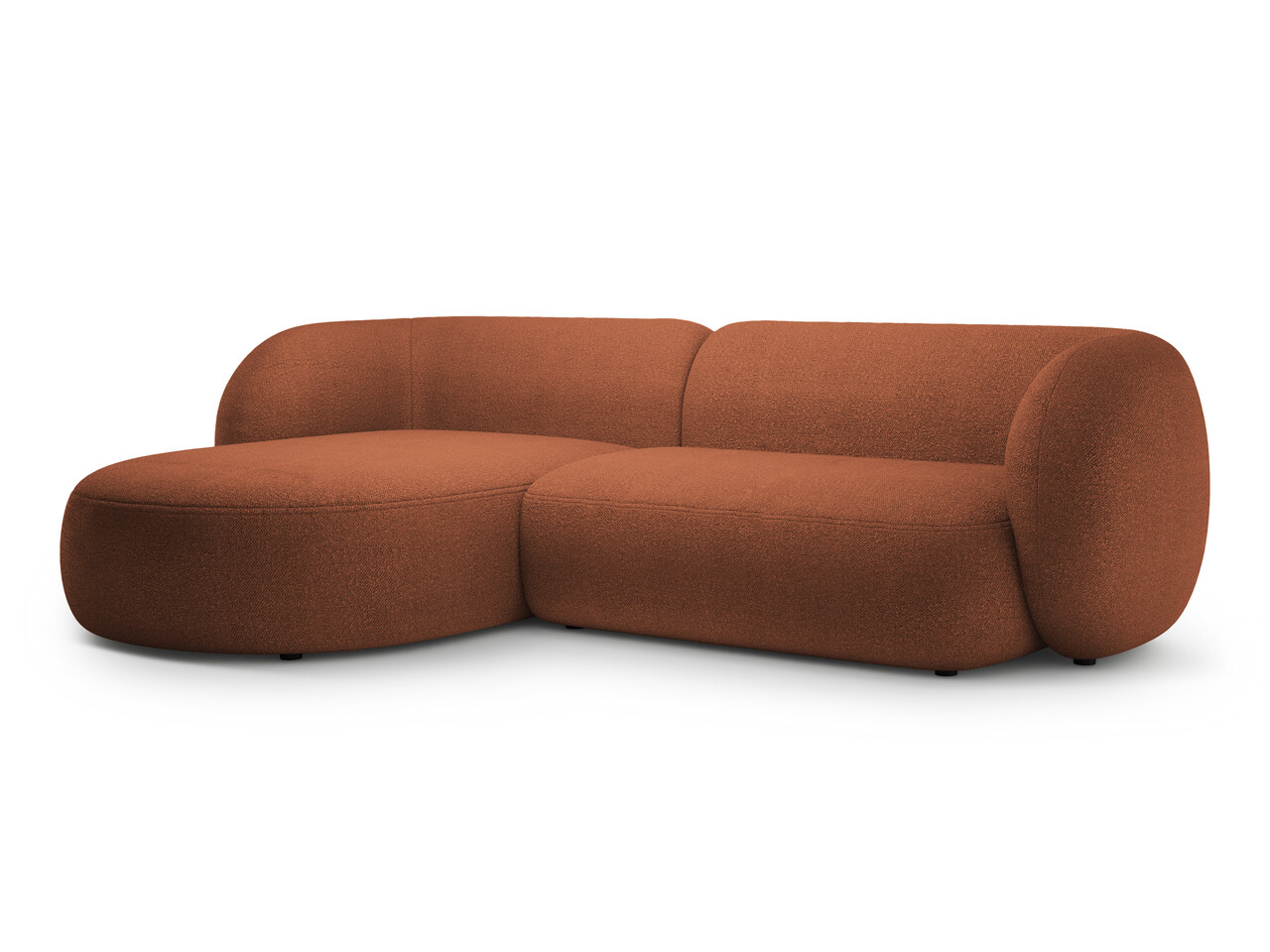 Coltar stanga 3 locuri, Kate, Micadoni, 285x176x76 cm, tesatura boucle, teracota - 1 | YEO