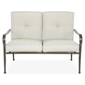 Canapea cu 2 locuri, Sorrento, 125.8x84x91 cm, aluminiu, bronz/gri
