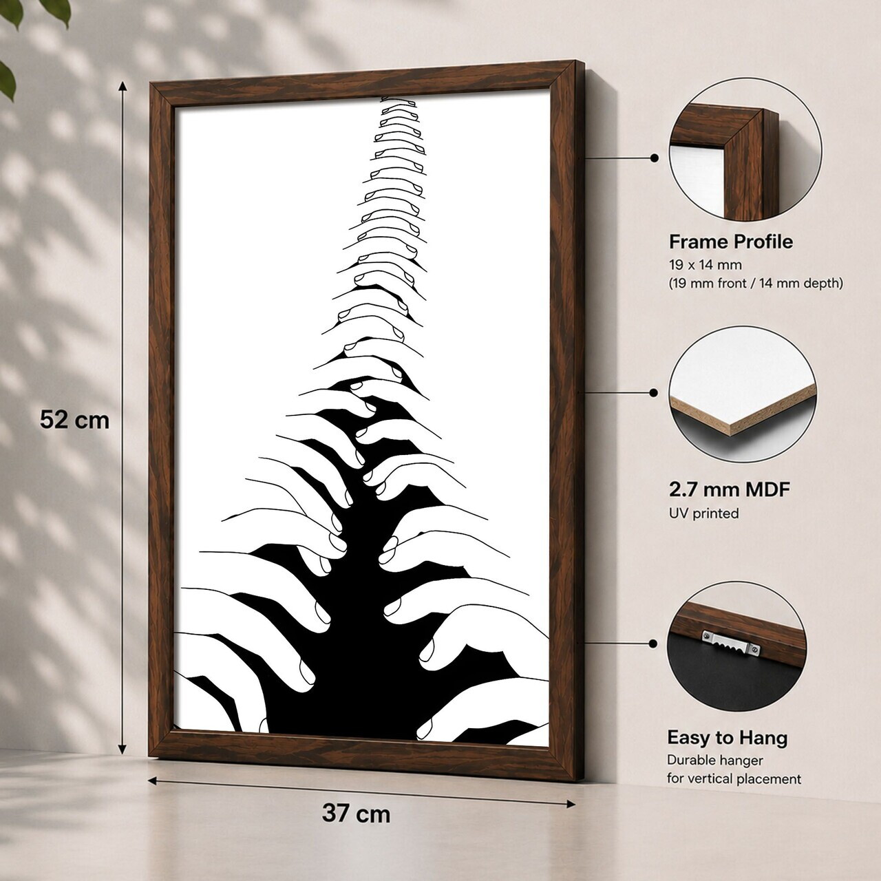 Tablou decorativ, 3752KACT-019, Fundal: 100% MDF (Grosime: 2,7 mm) Vopsire: Imprimare UV, Multicolor — imaginea 2