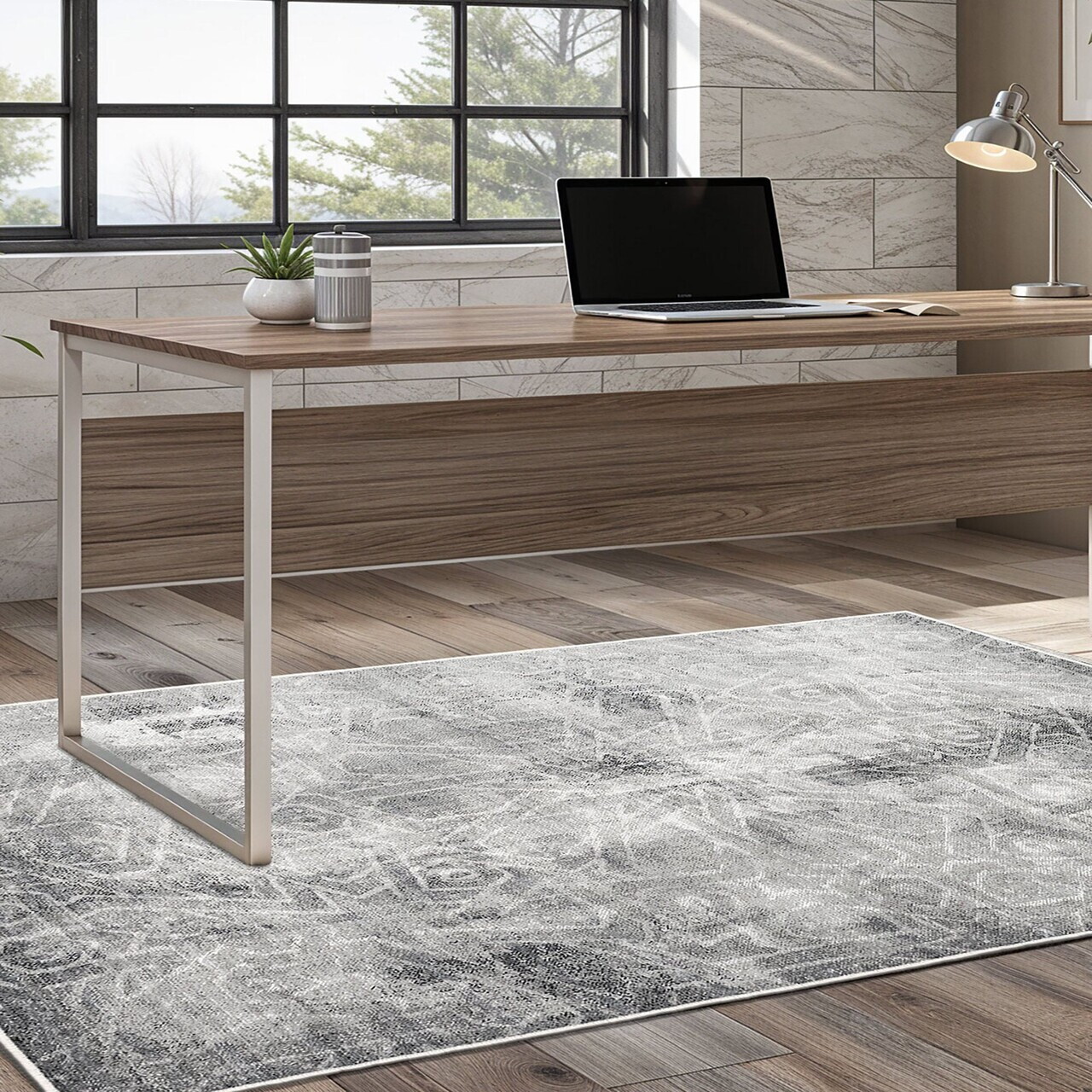 Covor, Kece-Fr04, 160x230 cm, Gri — imaginea 4