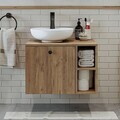 Dulap de baie cu chiuvetă, Hanah Home, 2458, 65x58x45 cm, MDF, Maro