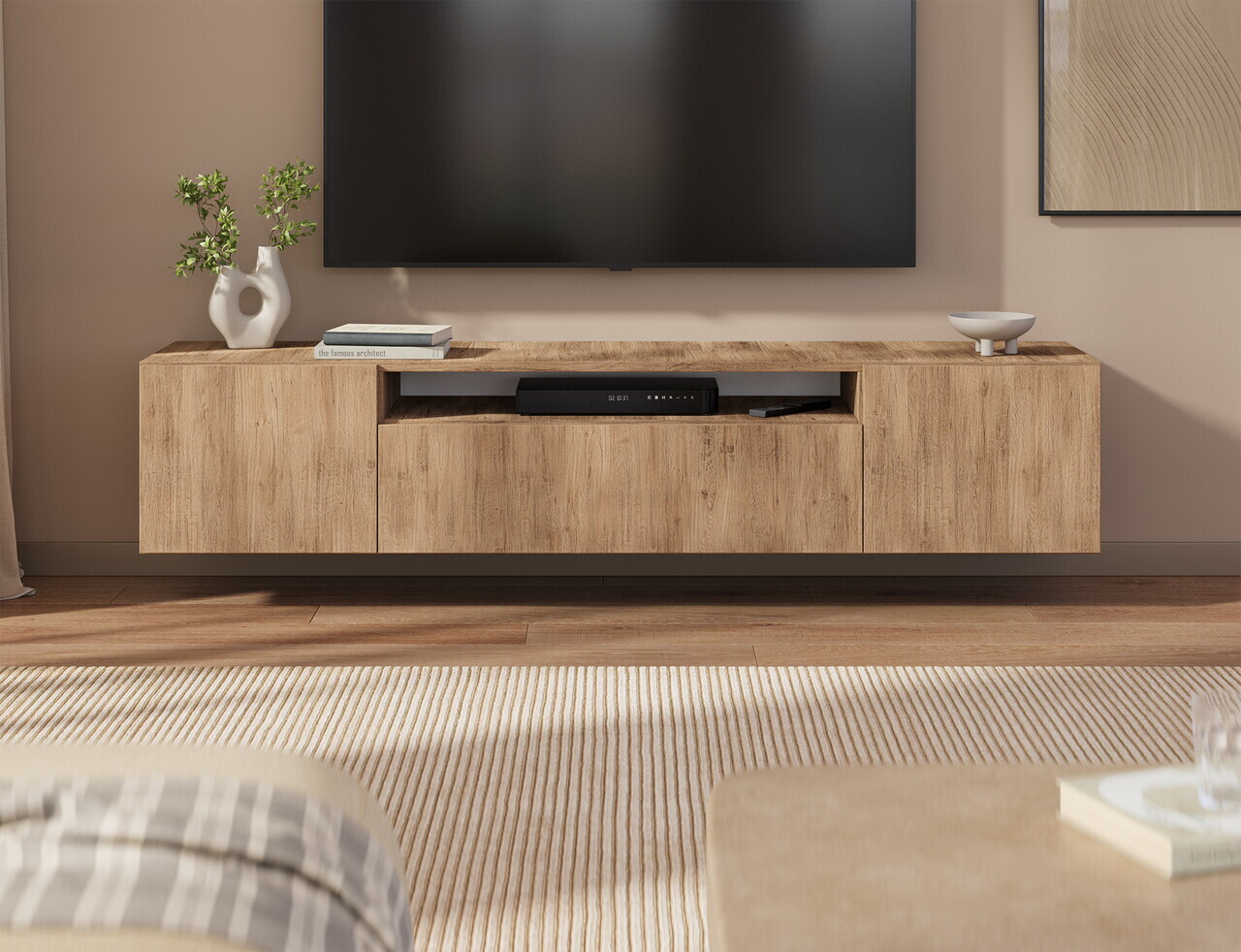 Comoda TV ADRK, Femur, 200x41x40 cm, PAL laminat, artisan
