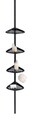 Etajera extensibila de colt, Allstar, Opal, 19.5 x 26 x 85-250 cm, metal, negru
