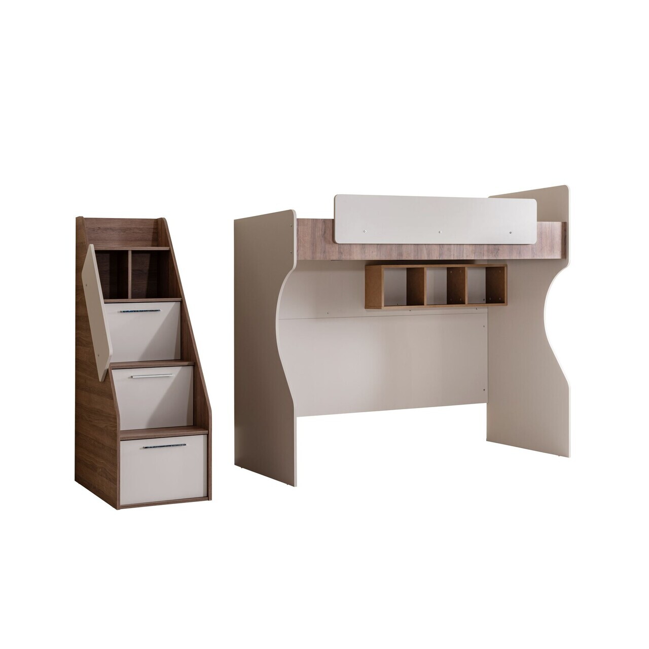 Pat supraetajat, Hanah Home, Milano, 260x185x106 cm, PAL, Crem/Maro - view 4