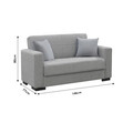 Canapea extensibila 2 locuri Vox, Pakoworld, 148x77x80 cm, textil/lemn de plop, gri
