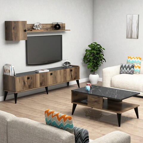 Set mobilier living, Almaren, Lidya 1, PAL, Nuc / Marmură Almaren