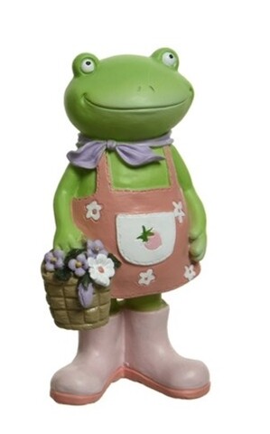 Decoratiune Frog Girl, Decoris, 7.5×9.5×15 cm, polirasina, multicolor Decoris