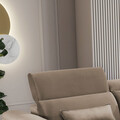 Coltar extensibil dreapta 4 locuri ELTAP, Foble, 267x196x100 cm, lemn/poliester, maro deschis