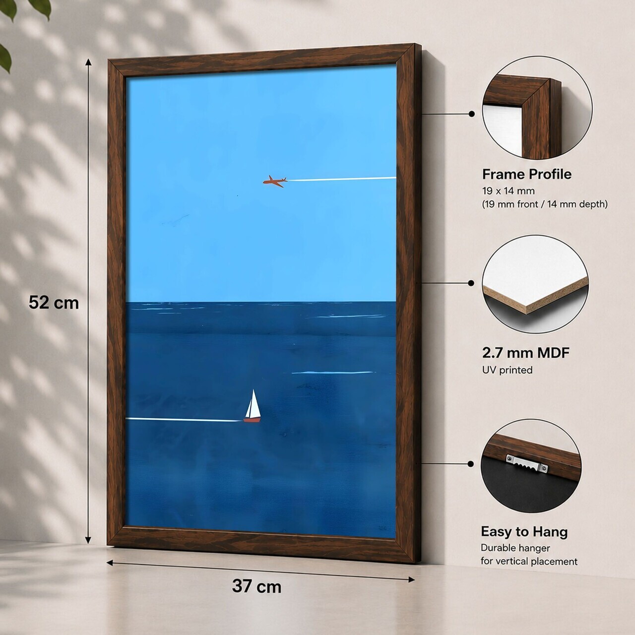 Tablou decorativ, 3752KACT-005, Fundal: 100% MDF (Grosime: 2,7 mm) Vopsire: Imprimare UV, Multicolor — imaginea 2