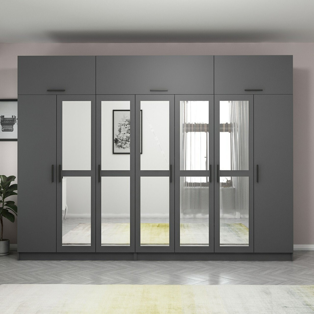 Dulap pentru haine, Minerva, Kale, Antracit - 1 | YEO